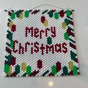 Beaded Merry Christmas Banner Wall‎ Hanging